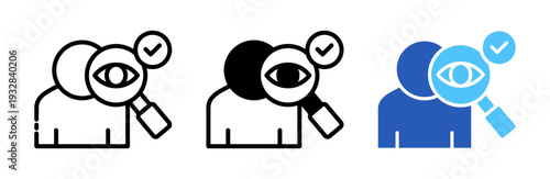 Ocular Check Icon Collection Glyph & Mixed Style 