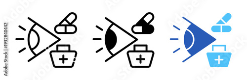 Eye Treatment Icon Collection Glyph & Mixed Style 