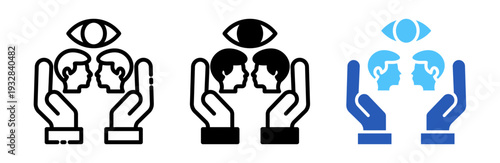 Vision Support Icon Collection Glyph & Mixed Style 