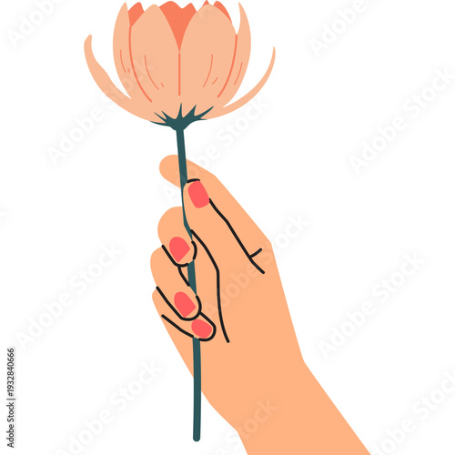 Woman Hand Hanging Flower