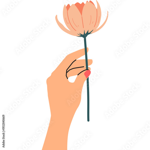 Woman Hand Hanging Flower