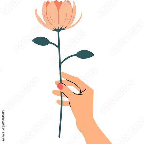 Woman Hand Hanging Flower