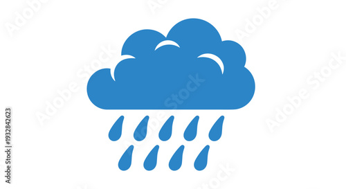 Blue Rain Cloud Weather Icon