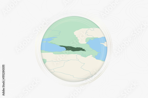 Stylized Map of Georgia with Neighboring Areas.