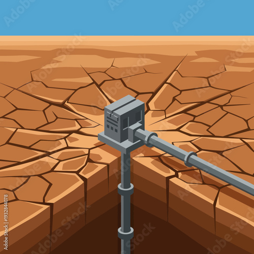 Seismic Monitoring Equipment in Dry Terrain.