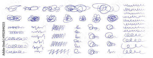 Messy pen scratch Ballpen zigzag squiggles grunge lines and circles Freehand chaotic squiggles Abstract scribble marker drawings Sketchy shapes