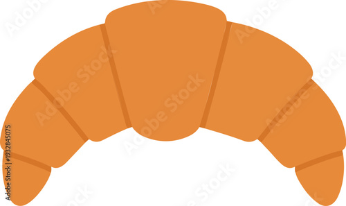 Crescent Croissant Flat Vector Classic French Breakfast Pastry Isolated on White