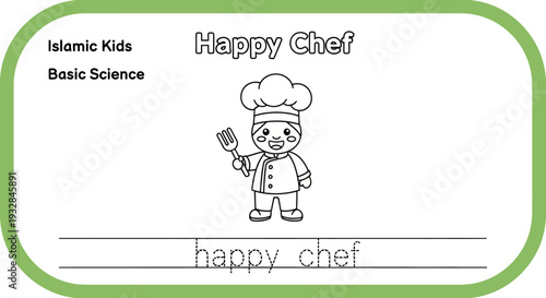 Happy Chef Coloring Page for Kids - Basic Science and Islamic Education