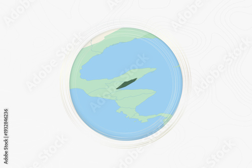 Stylized Map of Belize with Neighboring Areas.