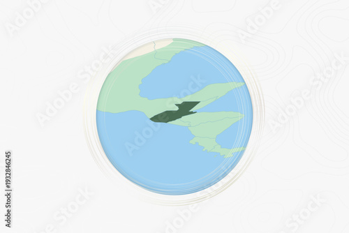 Stylized Map of Guatemala with Neighboring Areas.