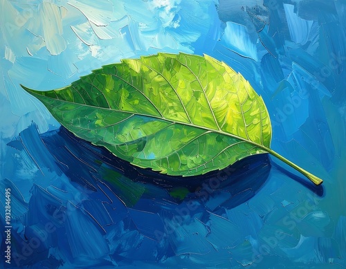 Leaf Floating on Water - A Study in Light and Shadow.