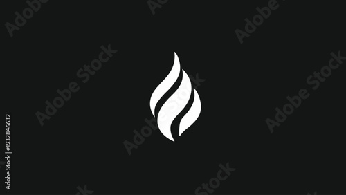 Elegant and simple flame icon design, representing warmth and energy with a clean, modern aesthetic for various digital applications