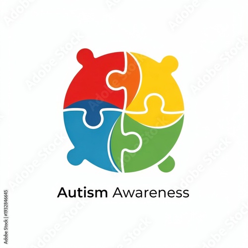 Autism awareness puzzle pieces symbol
