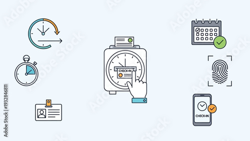 Smartwatch with Hand and Icons.