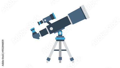 Telescope on a tripod stand.