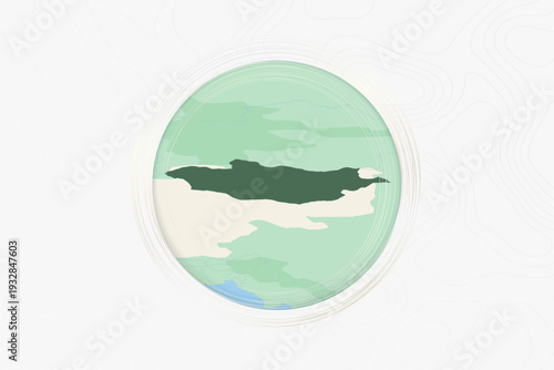 Stylized Map of Mongolia with Neighboring Areas.