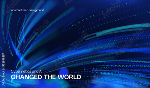 Ai tech background with abstract dot line pattern and bokeh effect. Design education big data, future digital network, business connect and science concept for banner, web or presentation.