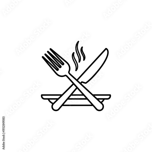 Delicious hot meal served with fork and knife on plate steam rising signaling fresh, inviting dining experience