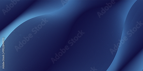 Futuristic abstract background with glowing wave. Shiny moving lines design element. Modern blue gradient flowing wave lines. Technology concept.