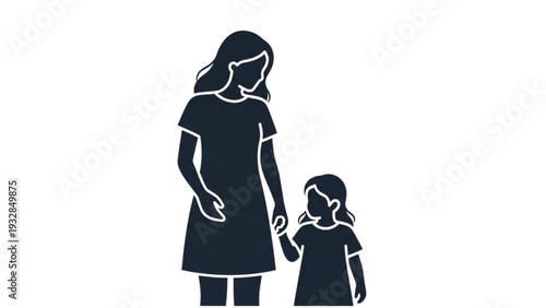 A mother holding her daughter's hand in a tender moment together standing closely