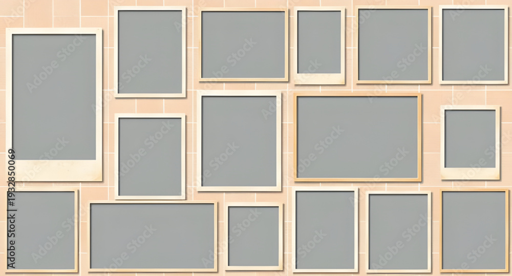 Fototapeta premium frame, empty, photo, blank, picture, border, mockup, template, vector, illustration, isolated, white, gallery, wall, decor, interior, art, display, placeholder, minimal, modern, classic, square, recta