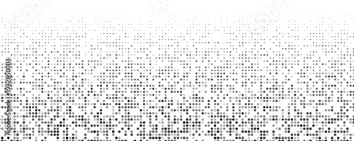Set of halftone dots gradient pattern texture isolated on white background. Straight dotted spots using halftone circle dot raster texture. Vector blot half tone collection.