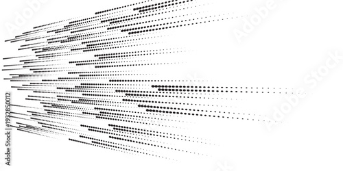 Set of halftone dots gradient pattern texture isolated on white background. Straight dotted spots using halftone circle dot raster texture. Vector blot half tone collection.