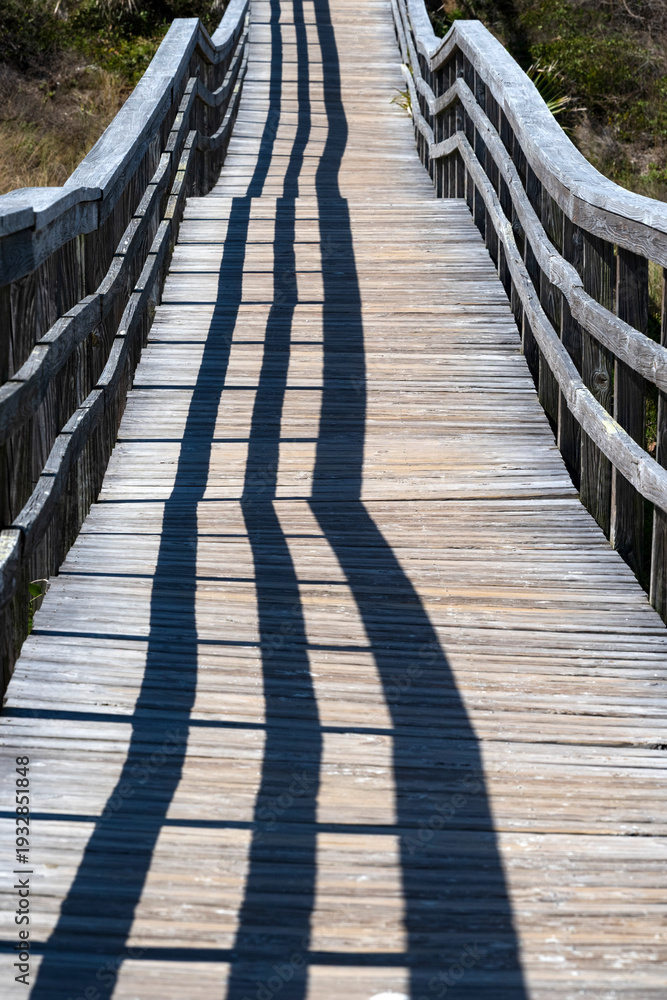 Fototapeta premium A deck over Florida beach dunes