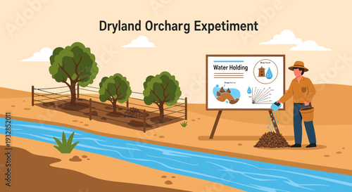 Dryland Orchard Experiment with Water Conservation Techniques.