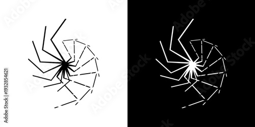 	
Dynamic abstract spiral sound wave rhythm lines. Circular spiral sound wave rhythm of lines. Circular futuristic abstract lines, black and white background.