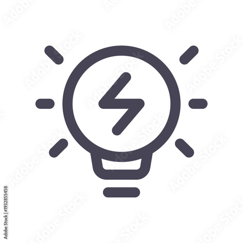 Idea Lightbulb Lightning Power UI Icon