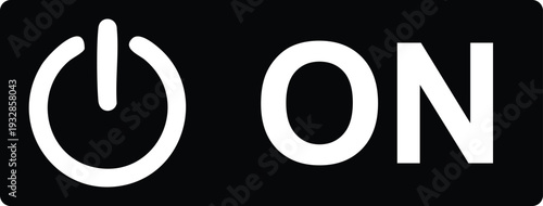 Black and white power on button