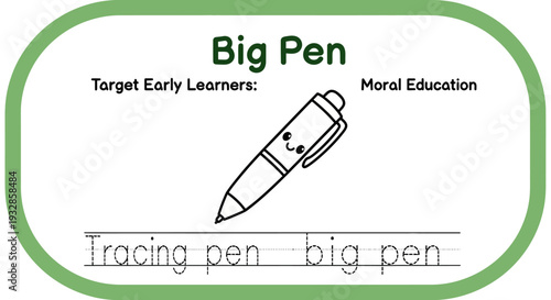 Cute Cartoon Pen for Kids Tracing Practice - Big Pen, Moral Education