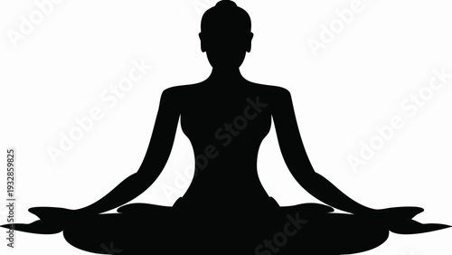 Serene silhouette of a person meditating in lotus position