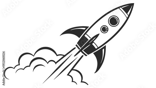 Stunning rocket launching into the sky with smoke trails