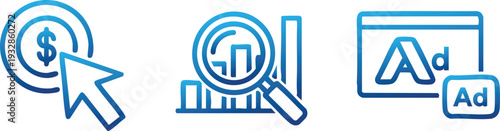 Search Engine Marketing and Advertising Line Icon