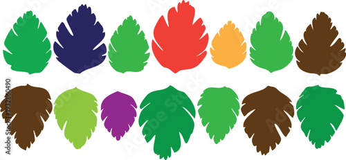 Colorful feathers in various shades