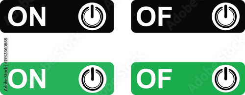 Green and black on off power button