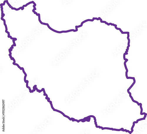 Purple outline map of iraq
