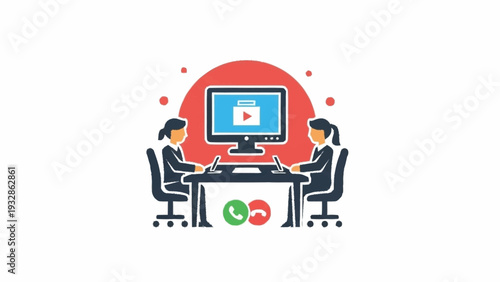 Two People Working on Computer Together.