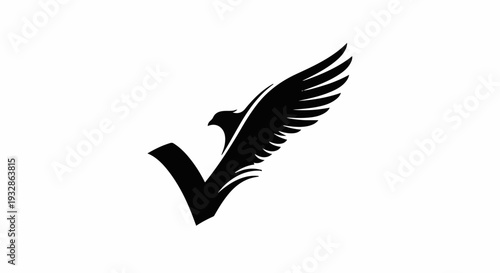 Powerful eagle silhouette soaring with wings spread, symbolizing freedom and success