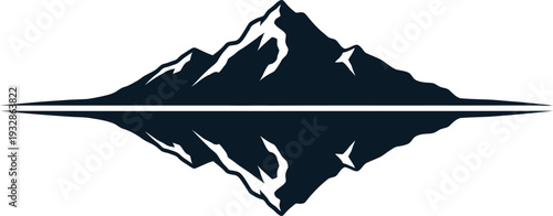 Detailed black silhouette vector illustration of a mountain landscape with a precise country outline and geography border isolated on a white background for a world atlas