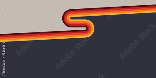 A vibrant orange line bends sharply against a dark background
