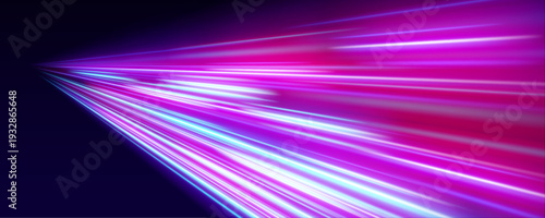 Rainbow glowing racing streak twists elegantly, leaving soft luminous trails with scattered spark particles. Futuristic motion accent. vector
