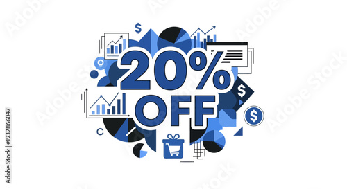 20% Off Sale Discount Promotion Vector Illustration