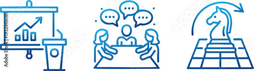 Digital Marketing and Strategy Planning Icons