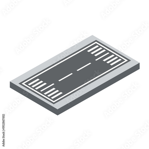 Gray Asphalt Roadway with White Markings.