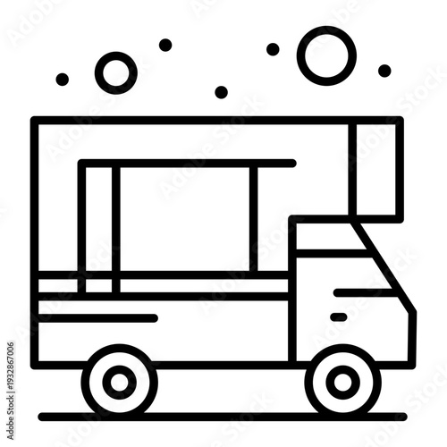 Vanlife Adventure: A simplified graphic illustration captures the essence of vanlife and travel, showcasing a camper van ready for adventure on the open road. 