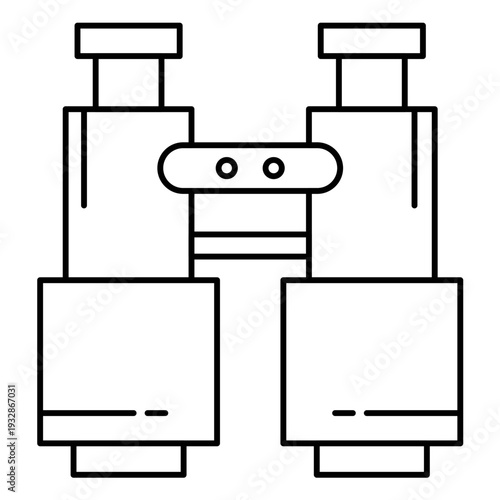 Binoculars in Focus: The illustration showcases a minimalist design of binoculars, perfect for exploring the great outdoors or focusing on a distant subject.