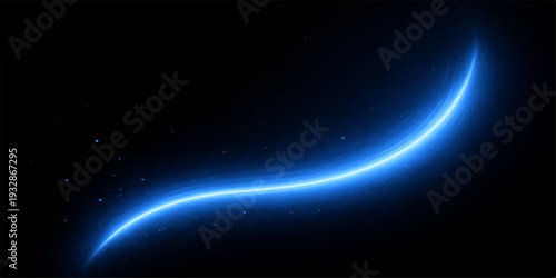 Abstract blue space background with stars and cosmic lights